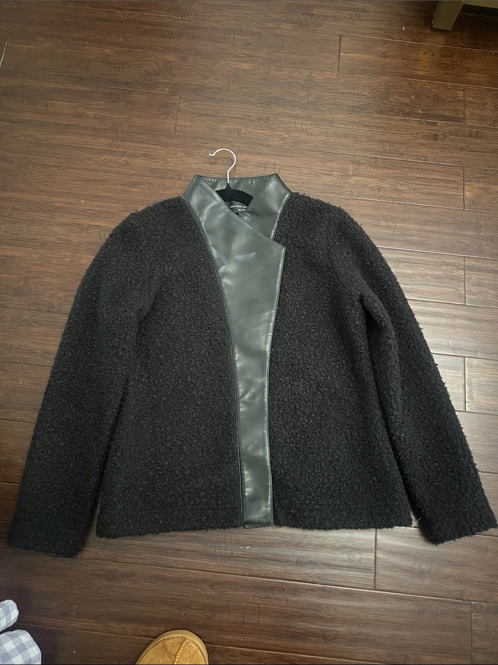 Hilton Hollis Leather Detail Shirling Jacket Size M - Picture 2 of 4